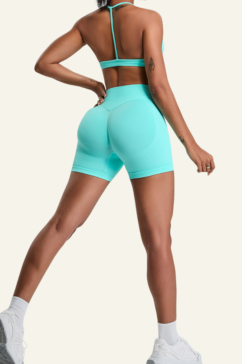 Women's Two-Piece Set:Halterneck Bra And High-Waist Short