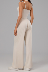 Women's Polka Dot Halter Tank Top And Wide Leg Pants Set