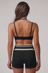 Women's Vintage Fake Two Piece Halter Bra& Short Yoga Sets