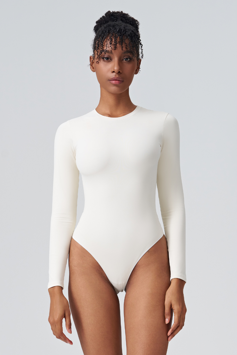 Women's Round Neck Slim Sculpying Long Sleeve Bodysuit