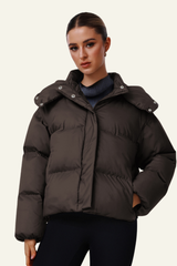 Women's Cropped Hooded Cotton Jacket