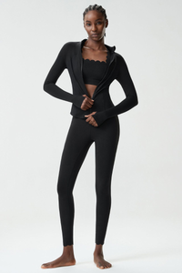 Women's 3-Piece Activewear Set: Jacket + Sports Bra + Leggings
