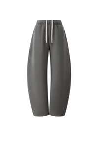 Unisex Fall Streetwear Curved Wide-Leg Fleece Sweatpants