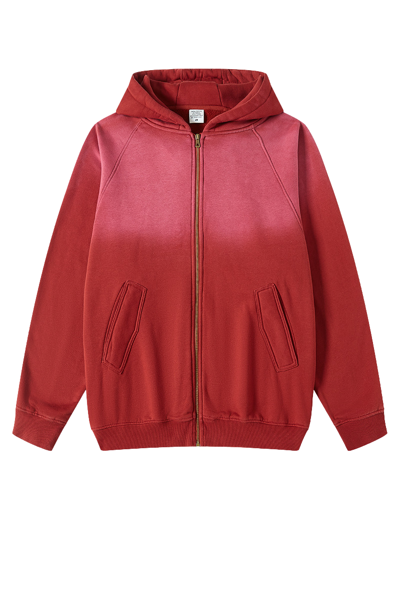 Men's Vitage Washed Full-Zip Hooded Jacket