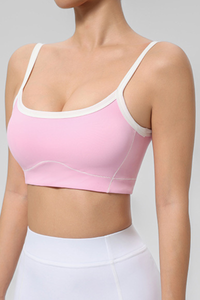Women's high stretch U-neck sports bra.