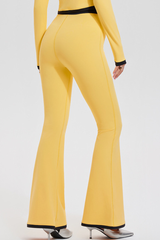 Women's Athletic Color Block High-Waisted Flare Pants
