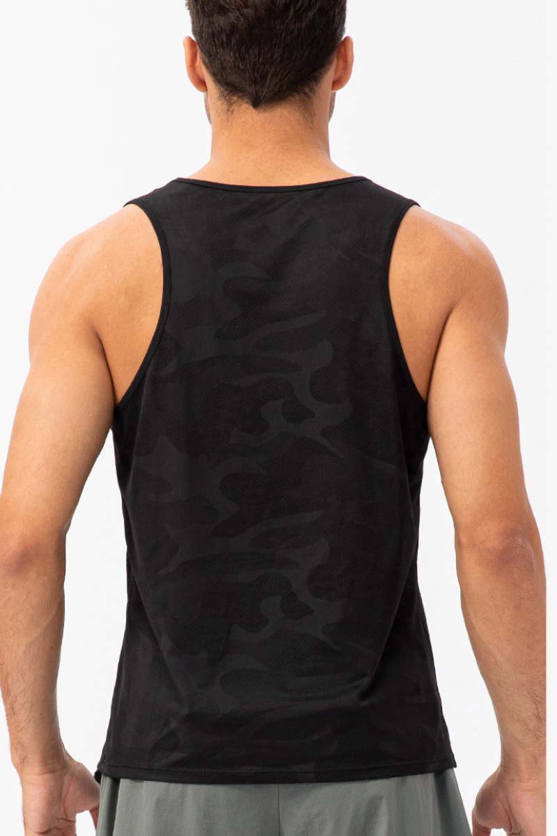 Men's Breathable Sleeveless Mesh Panel Athletic Tank Top
