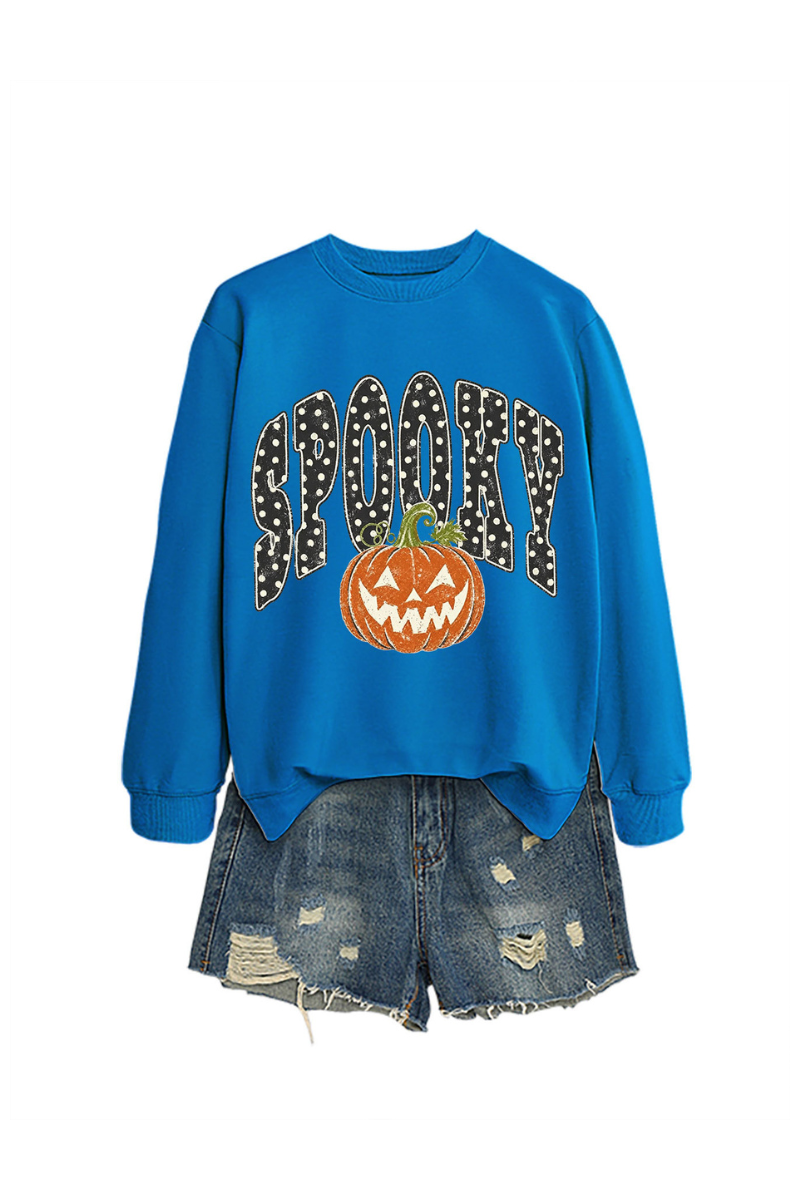 Women's Fall Pumpkin Polka Dot Halloween Multi‑Color Pullover