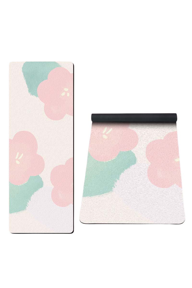Anti-Slip Foldable Flower Print Ultra-Thin Travel Yoga Mat