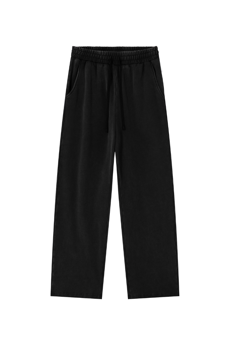 Unisex 100% Cotton Washed Heavyweight Wide Leg Casual Pants