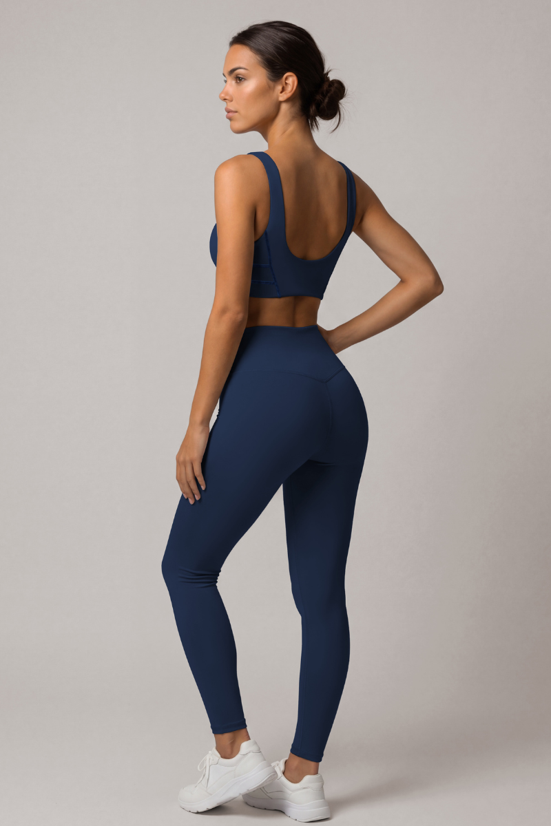 Women's Yoga Sets: Wide Straps Bra And High Waist Leggings