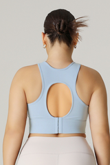 Plus Size Women's Cut-Out Sports Bra with Back Hook
