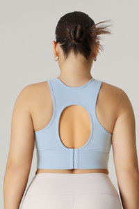 Plus Size Women's Cut-Out Sports Bra with Back Hook