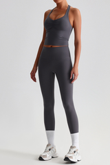 Women's Brushed Crisscross Tank Top & Yoga Leggings Set