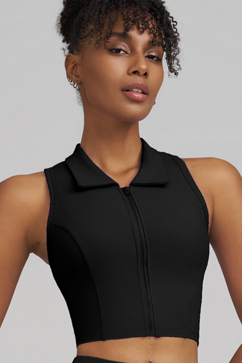 Women's Polo-style sleeveless sport top