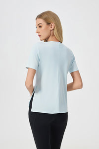 Women Short Sleeve Side Split Quick Dry Loose Breathable Running Fitness Sports Yoga Top