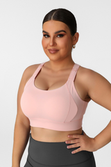 Plus Size Women's Crisscross Back Sports Bra with Back Closure