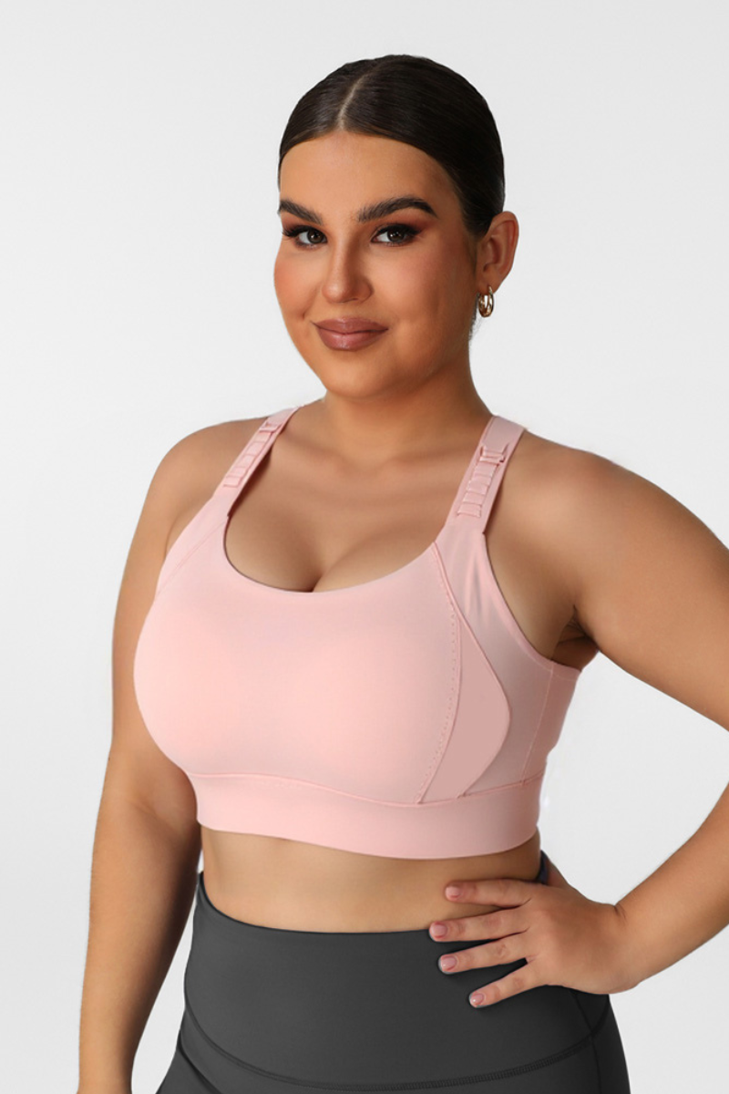Plus Size Women's Crisscross Back Sports Bra with Back Closure