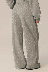Women's Fall Polka Dot Drawstring Side Pocket Wide Leg Pants