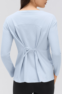 Women's Lightweight Back-Tie Convertible Long-Sleeve Top