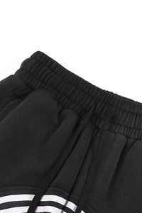 Unisex Fall Washed Fleece Contrast Loose Fit Sweatpants