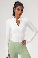 Women’s Stand-Collar Panelled Slim-Fit Athletic Jacket