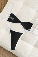 Women's Summer Color Block Backless Sexy Bikini Sets