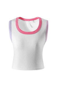 Women's Dopamine Color-Block Cropped Ribbed Tank Top