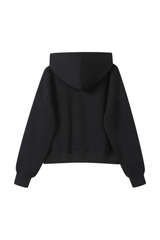 Women's Fall Cropped Relaxed Solid Sports Hoodie