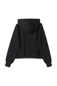 Women's Fall Cropped Relaxed Solid Sports Hoodie