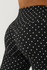 Women's Polka Dot Cross V-Waist Sports Yoga Flared Pants