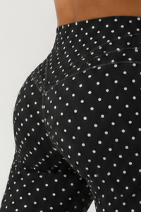 Women's Polka Dot Cross V-Waist Sports Yoga Flared Pants