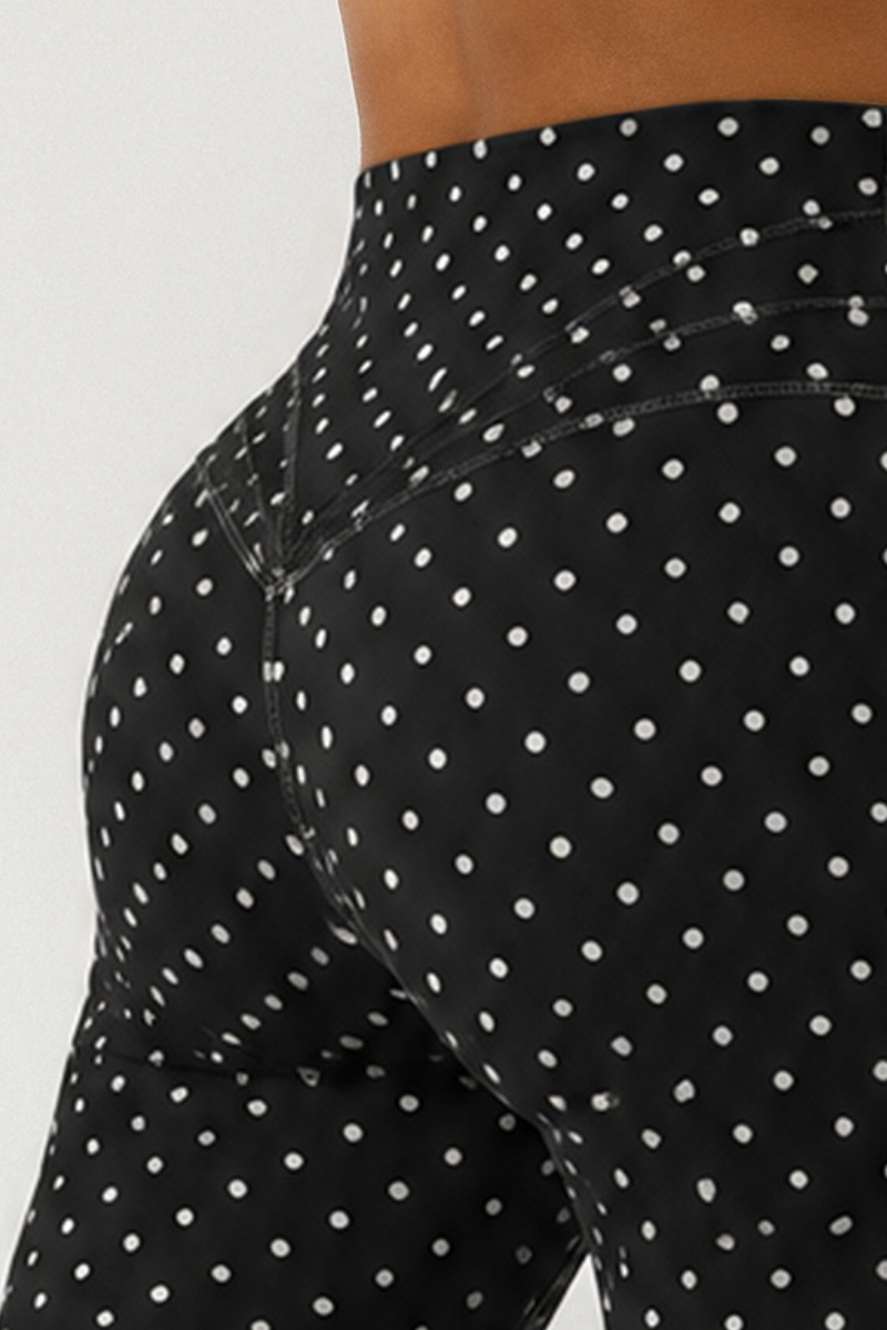 Women's Polka Dot Cross V-Waist Sports Yoga Flared Pants