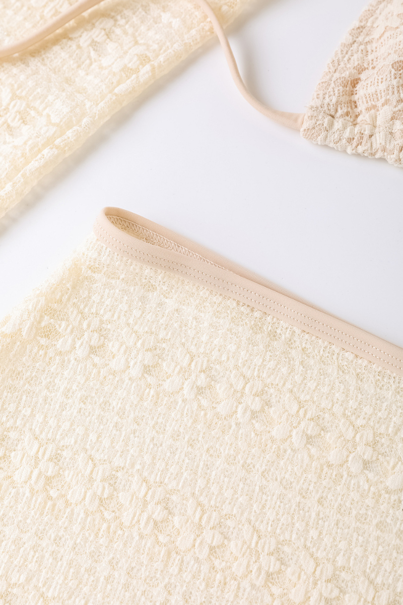 Women's Triangle Cup Halterneck 4 Piece Bikini Set