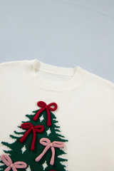 Women's Fall/Winter Christmas Tree Crew Neck Knit Sweaters