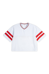 Unisex Striped Color Block Mesh Athletic Football Jersey Tee