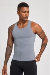 Men's Strong Shape Zipper Sports Shapewear Tight Tank Top