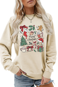 Women's Fall Merry Christmas Graphic Pullover