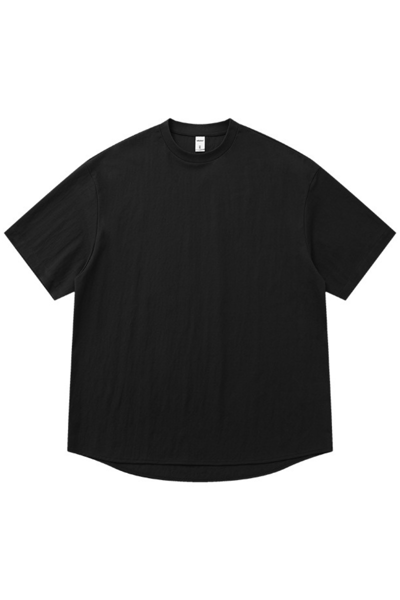 Men's Summer Curved Hem Solid Skin-Friendly T-Shirt