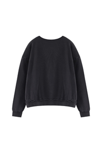 Women's Fall Raw Edge Neck Kangaroo Pocket Sweatshirt