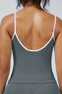 Women's Color Trim Seamless Longline Sports Cami Tank Top