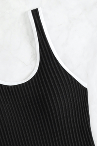 Women's U-neck Color Block One-Piece Swimsuit