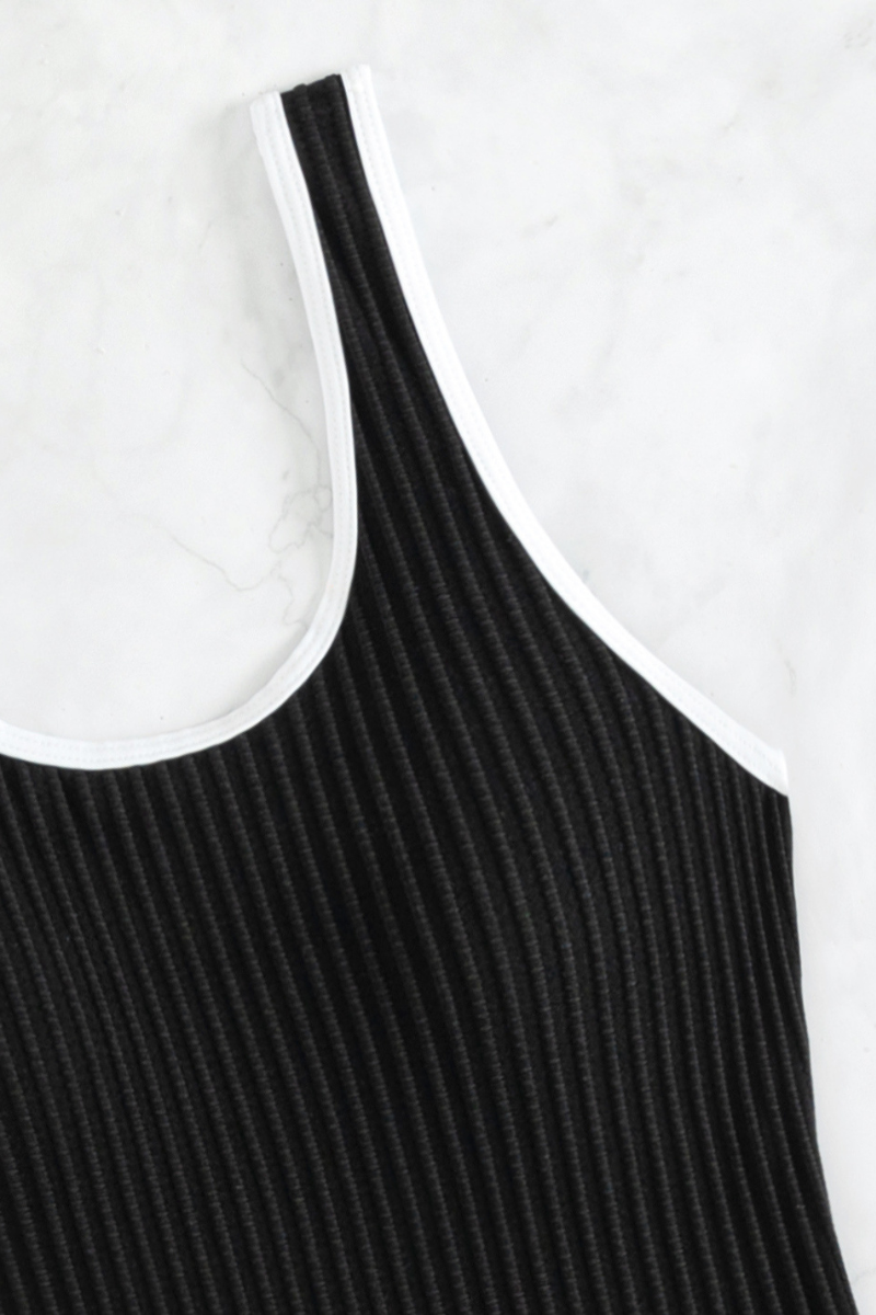 Women's U-neck Color Block One-Piece Swimsuit