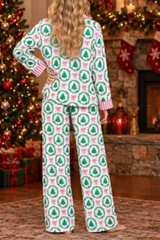 Women's Christmas Tree Printed Christmas Pajama Set