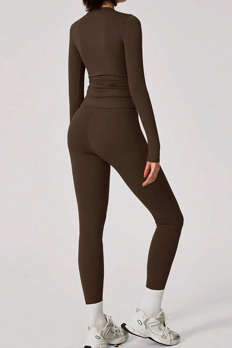 Women's long-sleeve sportswear set.