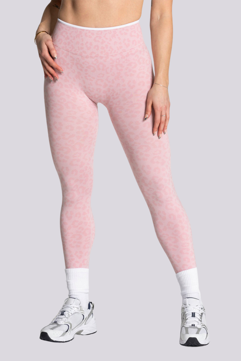 Women's Seamless Contrast Leopard Print Yoga Leggings