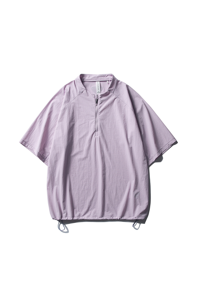 Unisex Lightweight Half Zip Stand Collar Quick Dry T-shirt