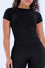 Women’s Seamless Crew Neck High Stretch Yoga Athletic Tee