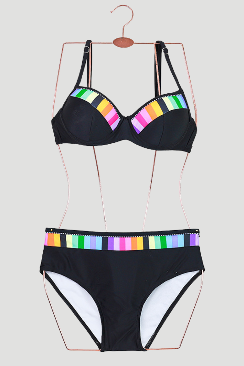 Women's High Waist Bikini - Quick Dry Gradient 4-Color Suit