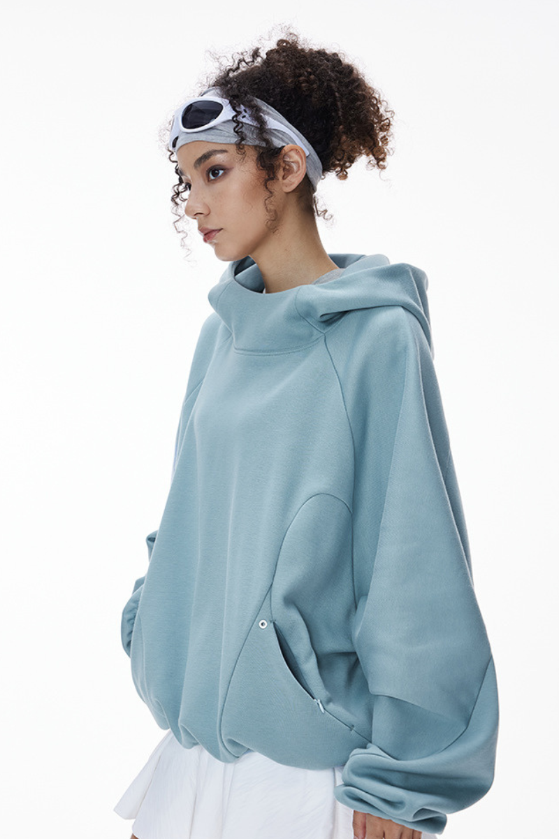 Women's Fall Fleece Drawstring Hem Zipper Pocket Hoodie